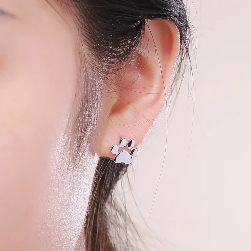 (image pour) Clous d'Oreilles Style PANDORA Patte mignonne - SCE407-2 - Afficher 8