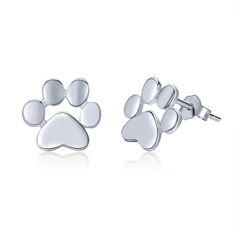 (image pour) Clous d'Oreilles Style PANDORA Patte mignonne - SCE407-2