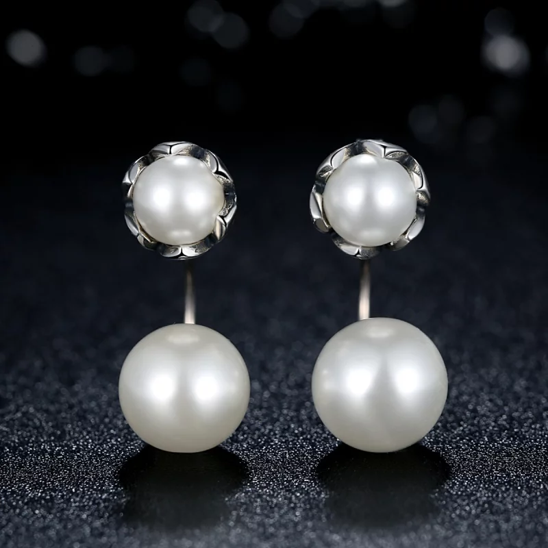 (image pour) Clous d'Oreilles Style PANDORA perle - SCE002 - Afficher 3