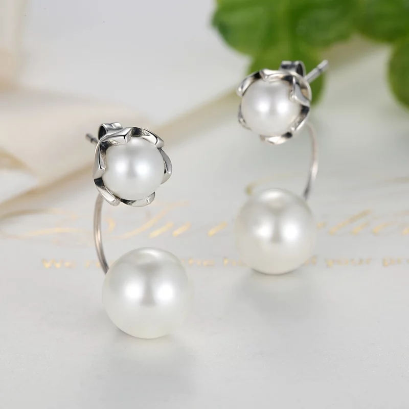 (image pour) Clous d'Oreilles Style PANDORA perle - SCE002 - Afficher 5