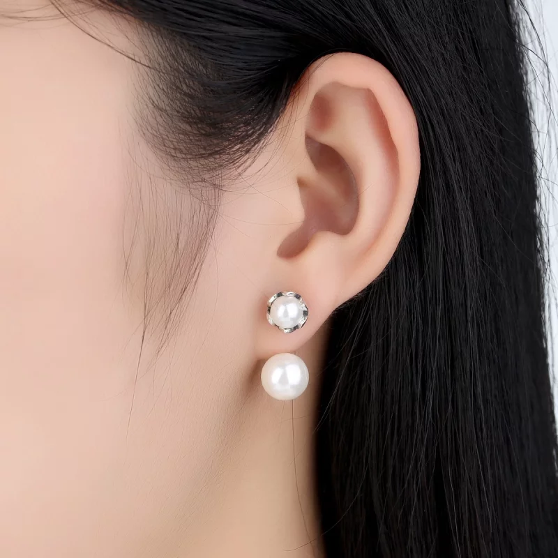 (image pour) Clous d'Oreilles Style PANDORA perle - SCE002 - Afficher 6