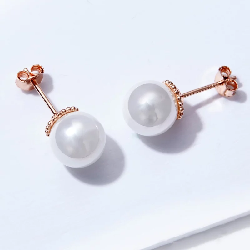 (image pour) Clous d'Oreilles Style PANDORA perle - SCE609 - Afficher 5