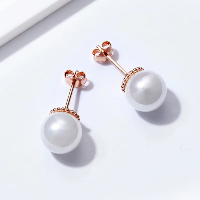 (image pour) Clous d'Oreilles Style PANDORA perle - SCE609 - Afficher 6