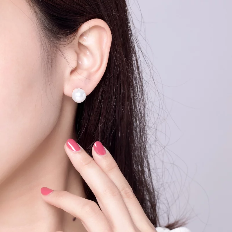 (image pour) Clous d'Oreilles Style PANDORA perle - SCE609 - Afficher 7