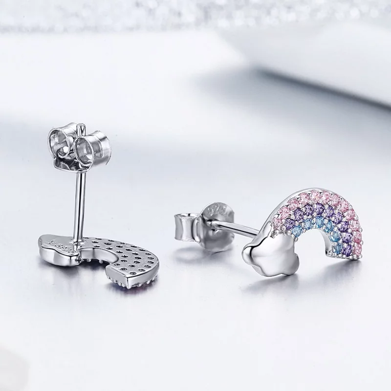 (image pour) Clous d'Oreilles Style PANDORA Petit arc-en-ciel - SCE578 - Afficher 4