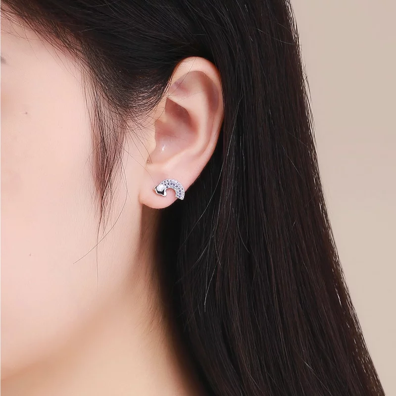 (image pour) Clous d'Oreilles Style PANDORA Petit arc-en-ciel - SCE578 - Afficher 5
