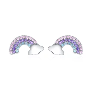 (image pour) Clous d'Oreilles Style PANDORA Petit arc-en-ciel - SCE578