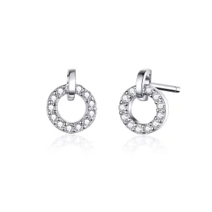 Clous d'Oreilles Style PANDORA Petit cercle - SCE767 (image pour) Clous d'Oreilles Style PANDORA Petit cercle - SCE767