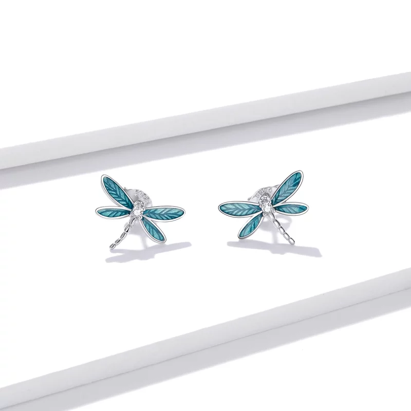 (image pour) Clous d'Oreilles Style PANDORA Petite libellule - BSE455 - Afficher 2