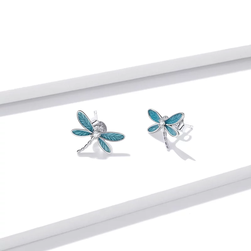 (image pour) Clous d'Oreilles Style PANDORA Petite libellule - BSE455 - Afficher 3