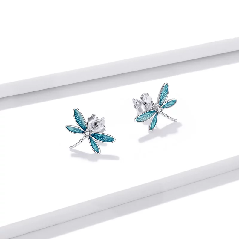 (image pour) Clous d'Oreilles Style PANDORA Petite libellule - BSE455 - Afficher 4