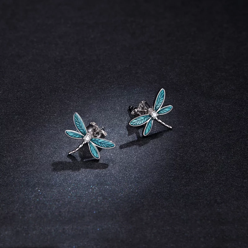 (image pour) Clous d'Oreilles Style PANDORA Petite libellule - BSE455 - Afficher 5