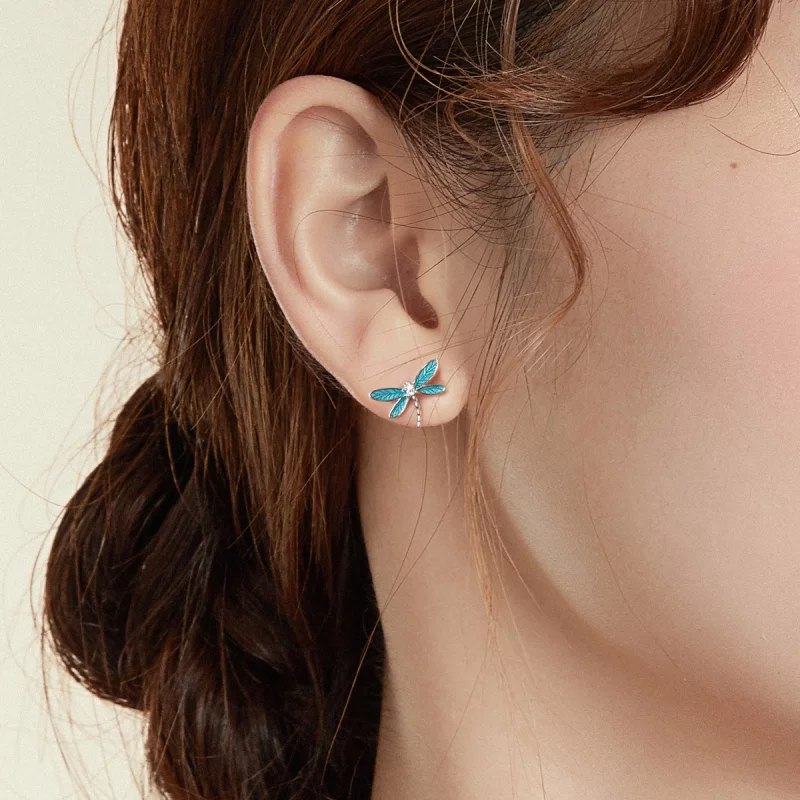 (image pour) Clous d'Oreilles Style PANDORA Petite libellule - BSE455 - Afficher 6