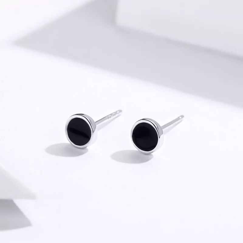 (image pour) Clous d'Oreilles Style PANDORA Petite pièce ronde - SCE694 - Afficher 2