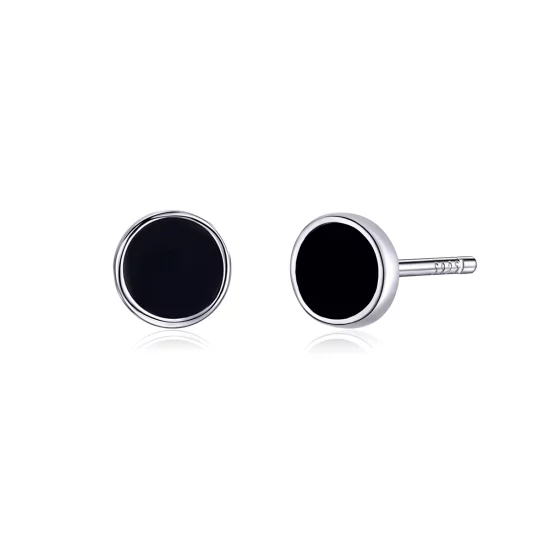 (image pour) Clous d'Oreilles Style PANDORA Petite pièce ronde - SCE694