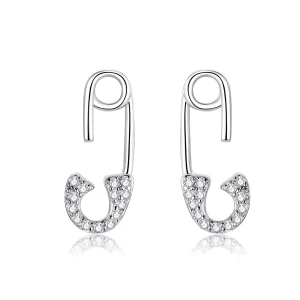 (image pour) Clous d'Oreilles Style PANDORA Épingle à nourrice d'amour - BSE284