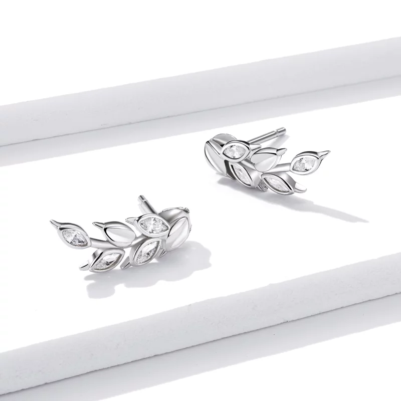 (image pour) Clous d'Oreilles Style PANDORA Épis de blé brillants - BSE415 - Afficher 3
