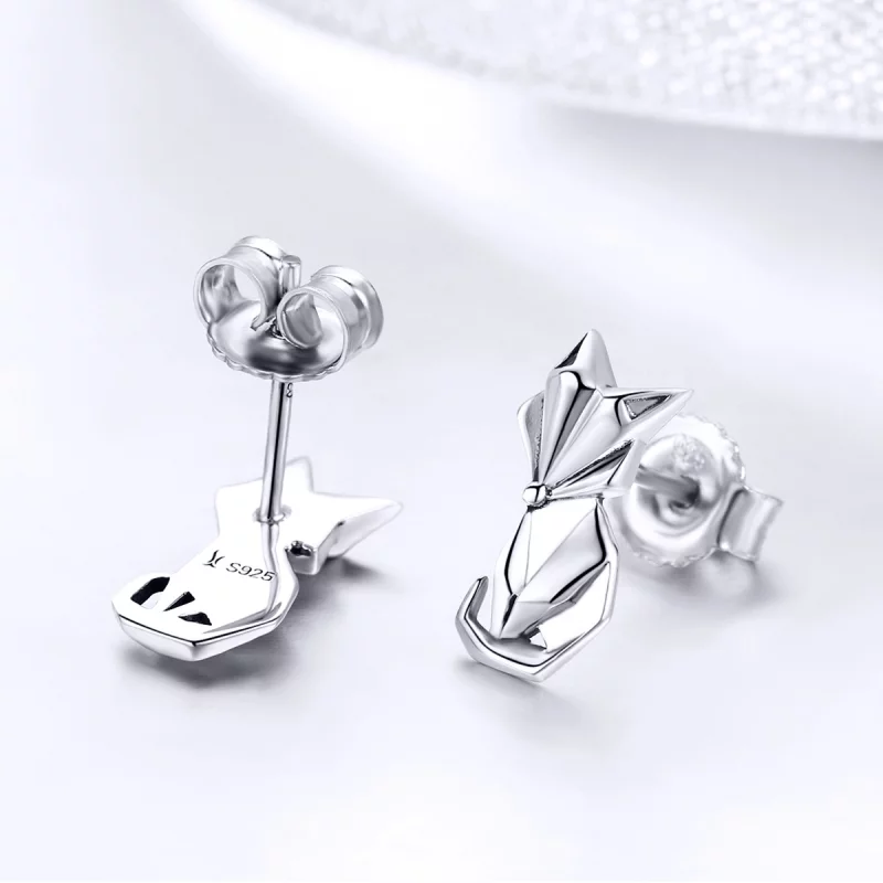 (image pour) Clous d'Oreilles Style PANDORA Renard Origami - SCE526 - Afficher 5