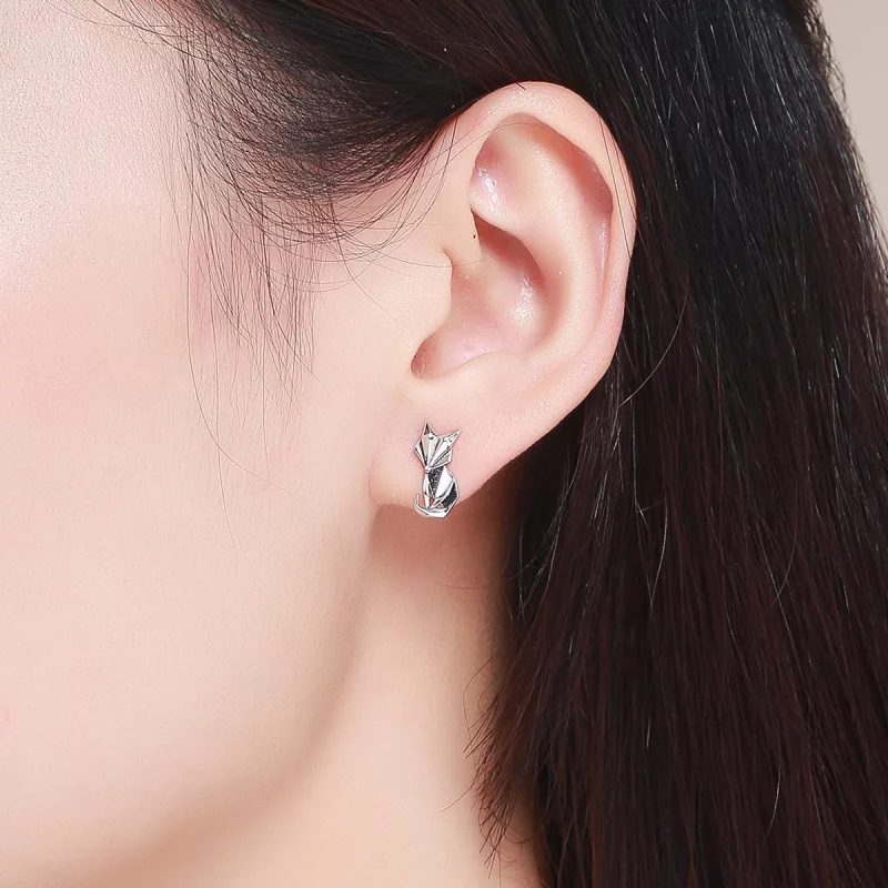 (image pour) Clous d'Oreilles Style PANDORA Renard Origami - SCE526 - Afficher 6