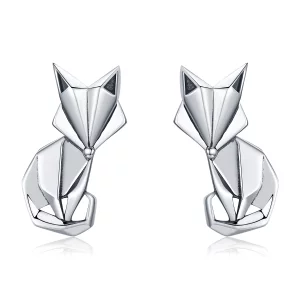 (image pour) Clous d'Oreilles Style PANDORA Renard Origami - SCE526