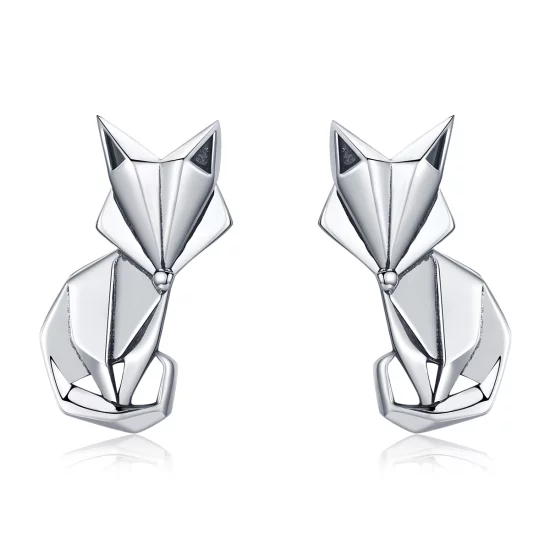 (image pour) Clous d'Oreilles Style PANDORA Renard Origami - SCE526