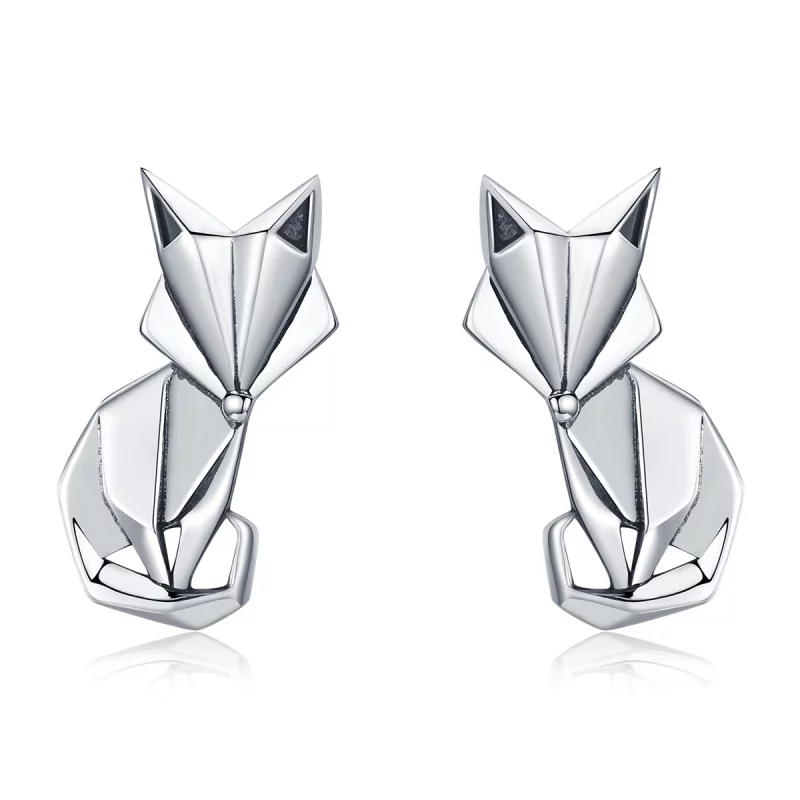 (image pour) Clous d'Oreilles Style PANDORA Renard Origami - SCE526