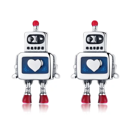 (image pour) Clous d'Oreilles Style PANDORA Robot - SCE477