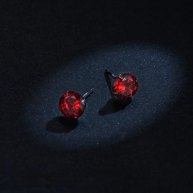 (image pour) Clous d'Oreilles Style PANDORA rubis - BSE166-RD - Afficher 5