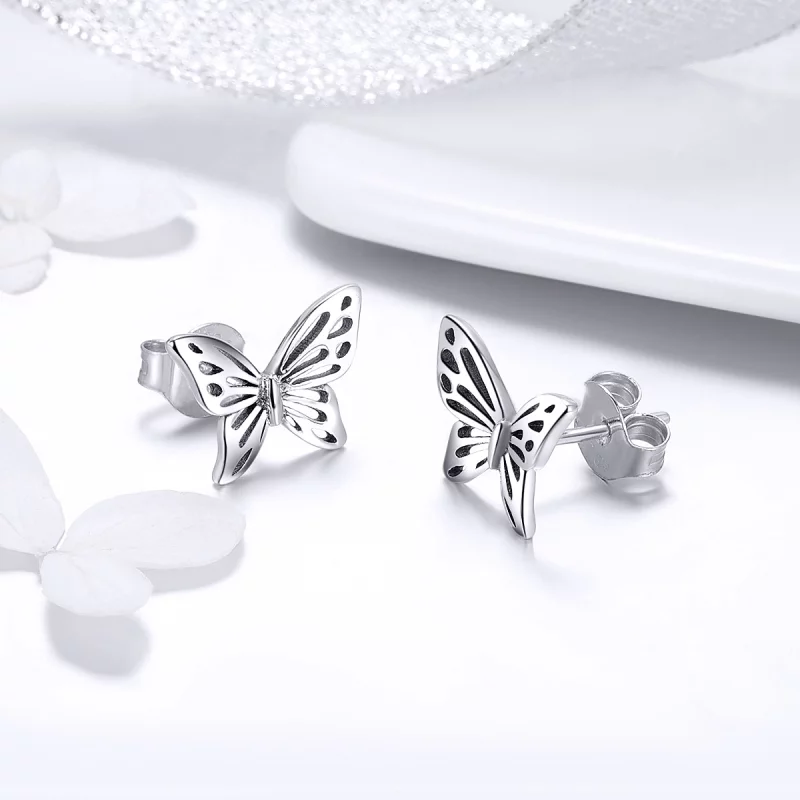 (image pour) Clous d'Oreilles Style PANDORA Rêve de papillon - SCE452 - Afficher 5
