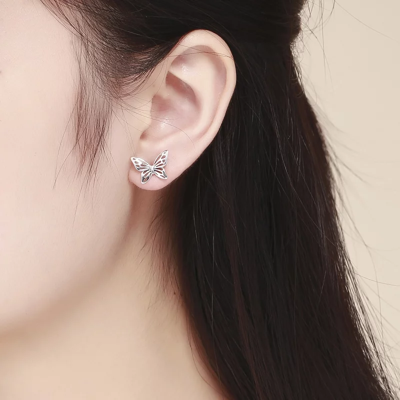 (image pour) Clous d'Oreilles Style PANDORA Rêve de papillon - SCE452 - Afficher 7