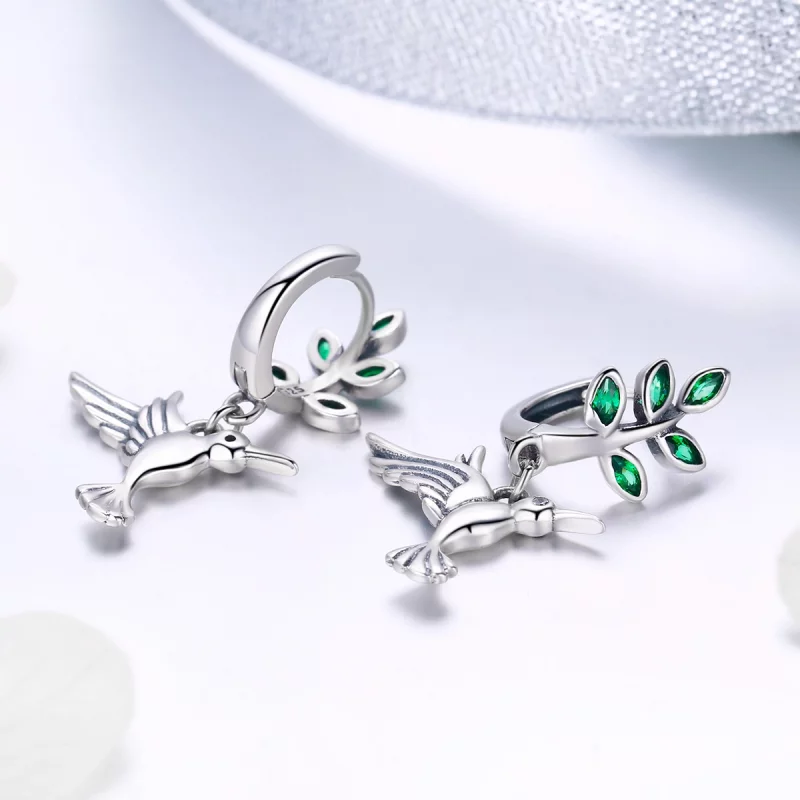 (image pour) Clous d'Oreilles Style PANDORA Salutations des colibris - SCE464 - Afficher 6