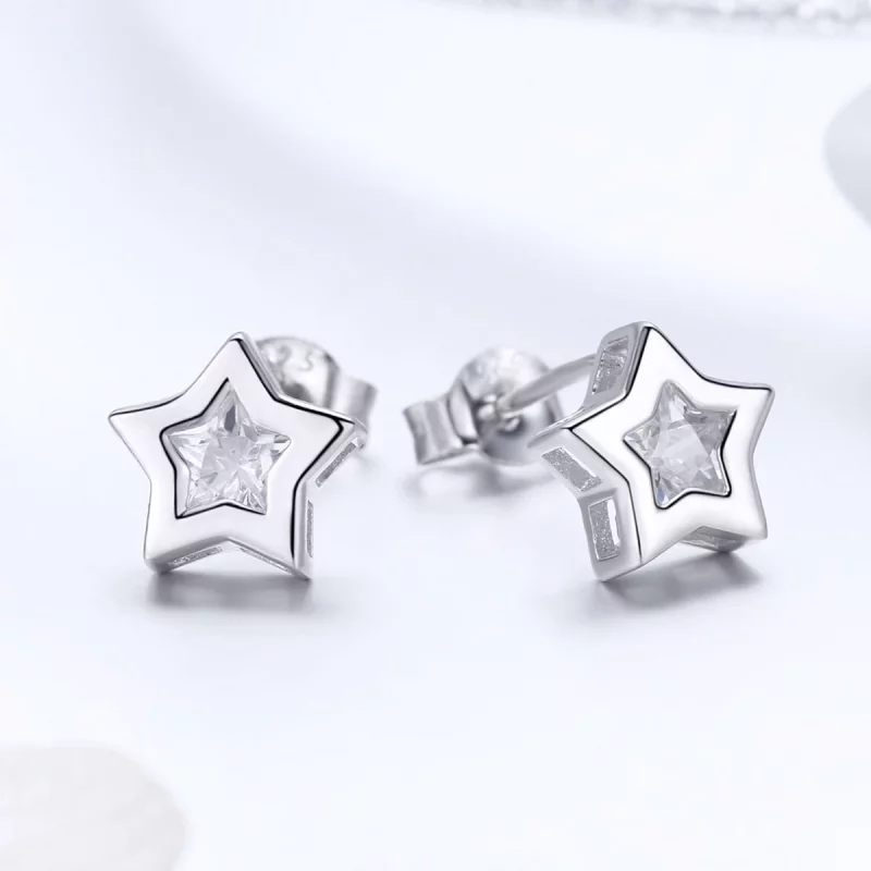 (image pour) Clous d'Oreilles Style PANDORA Secret des étoiles - SCE437 - Afficher 5