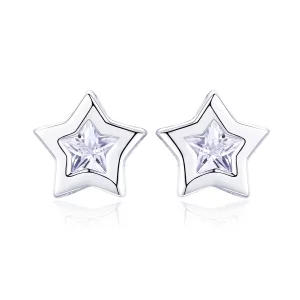Clous d'Oreilles Style PANDORA Secret des étoiles - SCE437 (image pour) Clous d'Oreilles Style PANDORA Secret des étoiles - SCE437