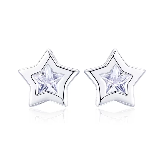 (image pour) Clous d'Oreilles Style PANDORA Secret des étoiles - SCE437
