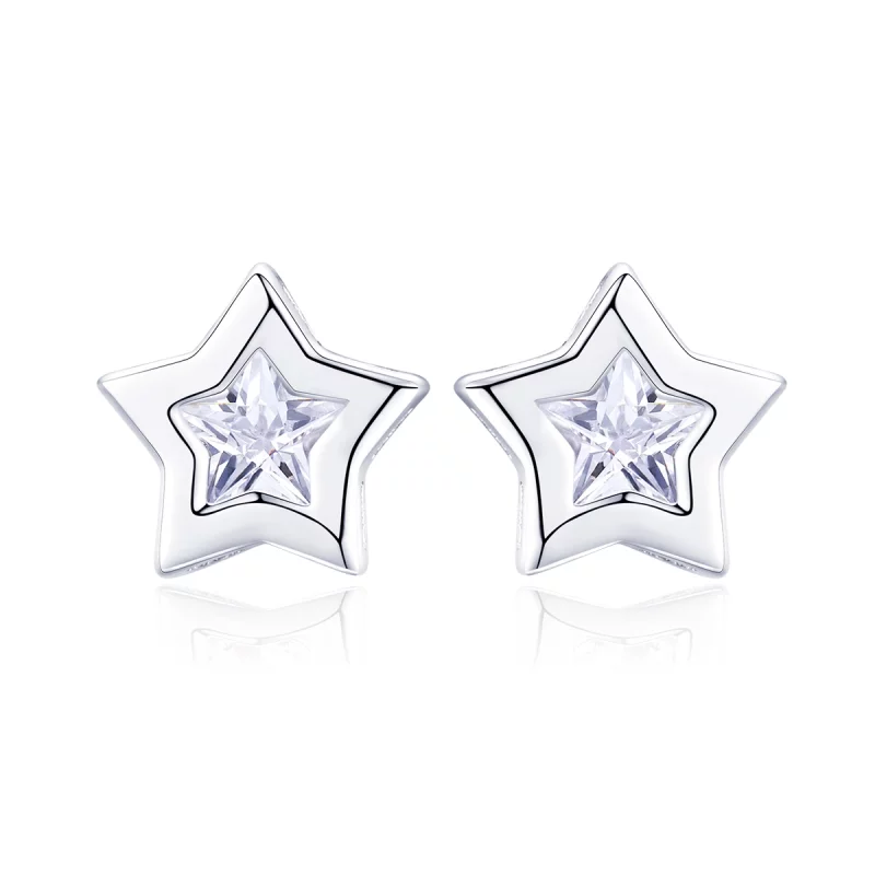 (image pour) Clous d'Oreilles Style PANDORA Secret des étoiles - SCE437