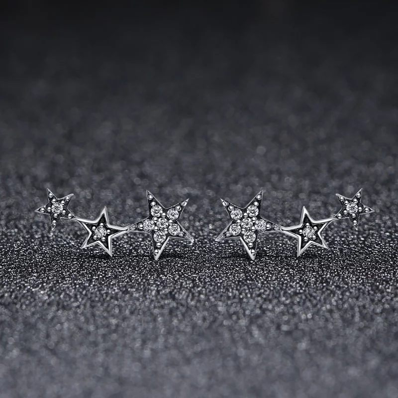 (image pour) Clous d'Oreilles Style PANDORA Secrets d'étoiles - SCE175 - Afficher 4
