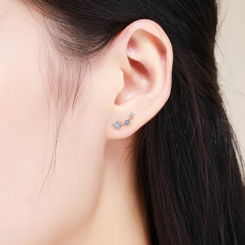 (image pour) Clous d'Oreilles Style PANDORA Secrets d'étoiles - SCE175 - Afficher 7