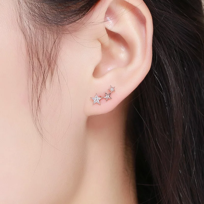 (image pour) Clous d'Oreilles Style PANDORA Secrets d'étoiles - SCE291 - Afficher 7