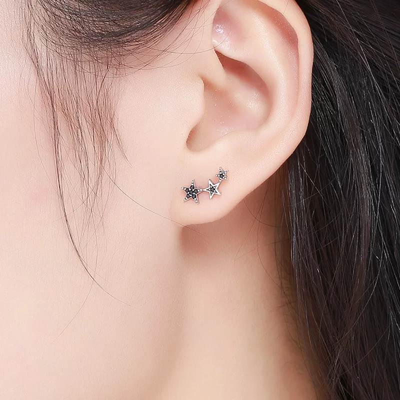 (image pour) Clous d'Oreilles Style PANDORA Secrets d'étoiles - SCE292 - Afficher 7