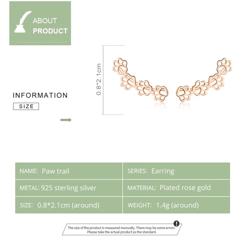 (image pour) Clous d'Oreilles Style PANDORA Sentier des pattes - SCE430-C - Afficher 2