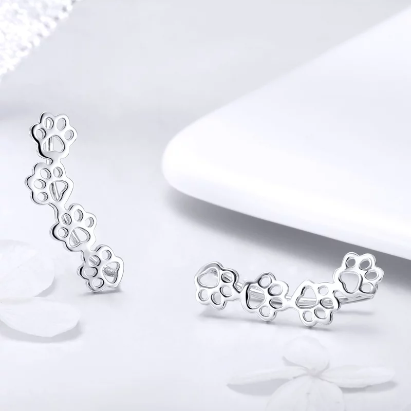 (image pour) Clous d'Oreilles Style PANDORA Sentier des pattes - SCE430 - Afficher 5