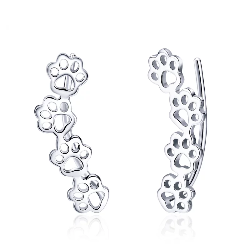 (image pour) Clous d'Oreilles Style PANDORA Sentier des pattes - SCE430