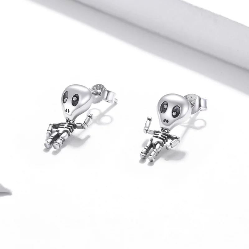 (image pour) Clous d'Oreilles Style PANDORA Squelette cool - SCE1110 - Afficher 2