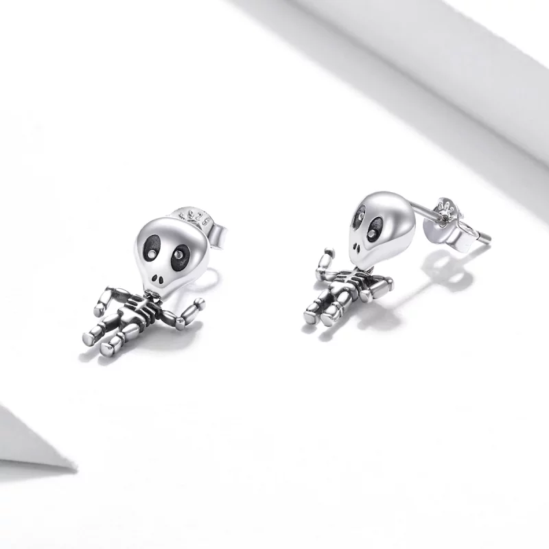 (image pour) Clous d'Oreilles Style PANDORA Squelette cool - SCE1110 - Afficher 3