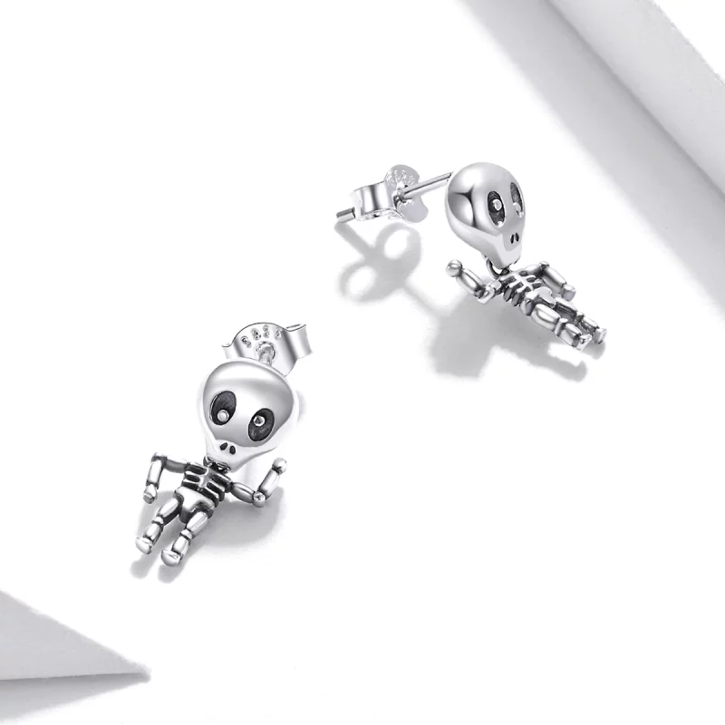 (image pour) Clous d'Oreilles Style PANDORA Squelette cool - SCE1110 - Afficher 4