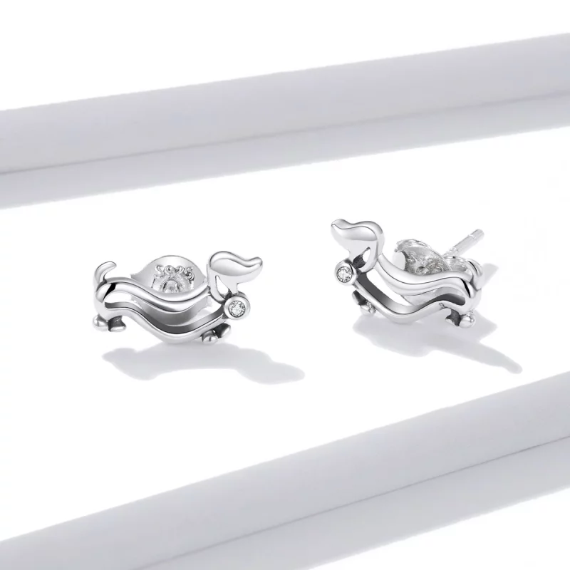 (image pour) Clous d'Oreilles Style PANDORA Teckel - SCE952 - Afficher 4