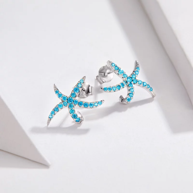 (image pour) Clous d'Oreilles Style PANDORA Étoile de mer - BSE136 - Afficher 5