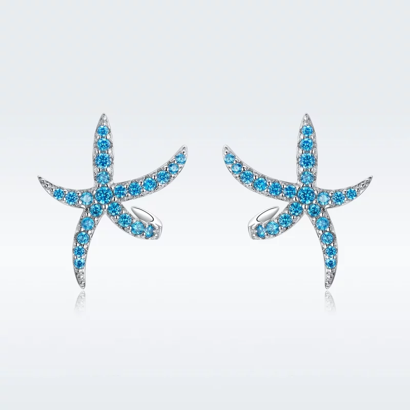 (image pour) Clous d'Oreilles Style PANDORA Étoile de mer - BSE136 - Afficher 6