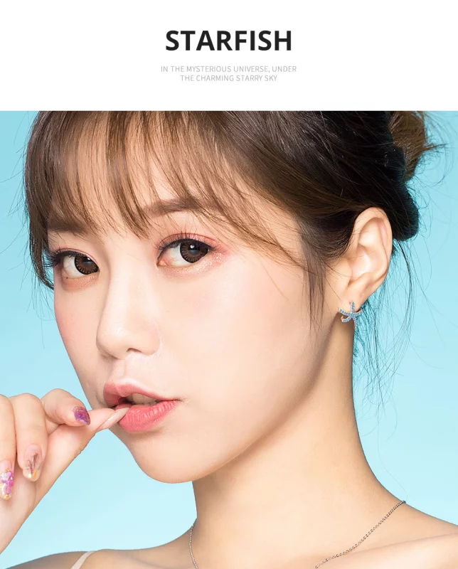 (image pour) Clous d'Oreilles Style PANDORA Étoile de mer - BSE136 - Afficher 7