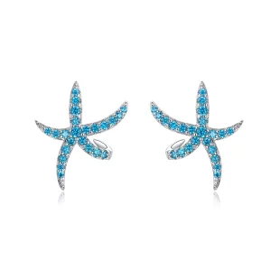 (image pour) Clous d'Oreilles Style PANDORA Étoile de mer - BSE136